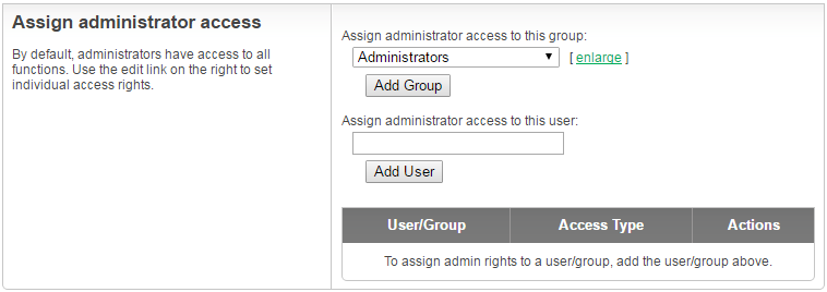 Admin access control